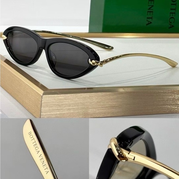 Bottega Veneta Black and Gold Woven Leather Clutch main image 3